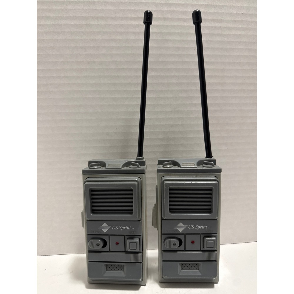 Vintage US Sprint Walkie Talkies Playtime Model 1972 Gray Handheld Radios Pair